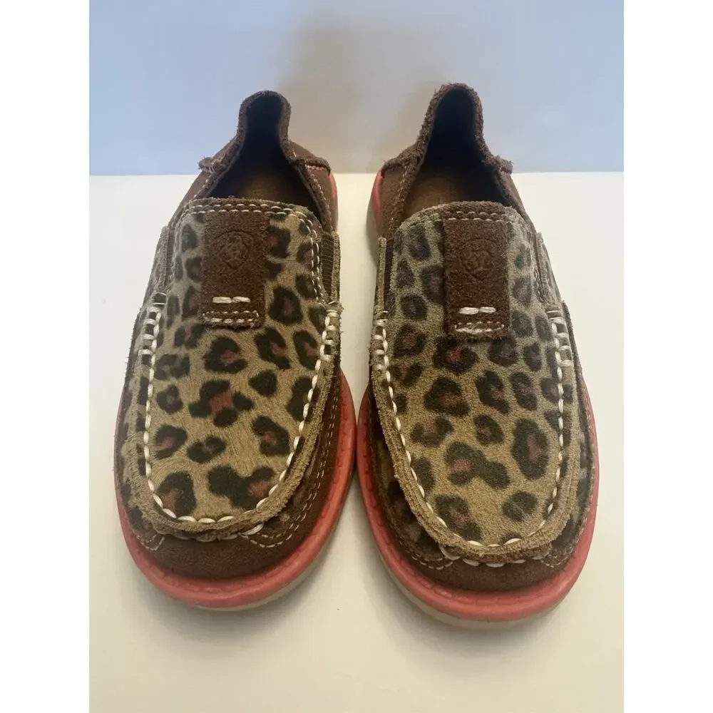 Ariat Kids Size 9 Leopard Print Cruiser Slip On Loafers Brown Pink Shoes
